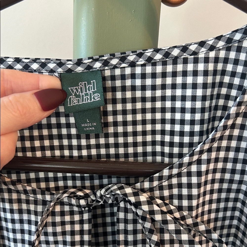 Wild Fable Black and White Checkered Top - Picture 2 of 5